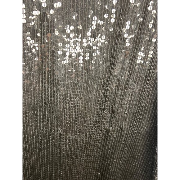 Black Fully Sequin Pencil Skirt 1X Elegant Partywear Midi Silk Loose Elastic - Picture 16 of 16